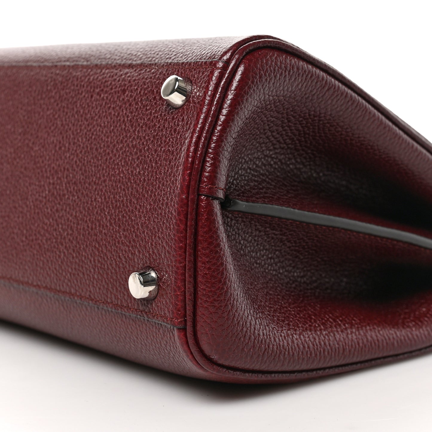 Grainy Calfskin Small Zumi Top Handle Bag Vintage Bordeaux
