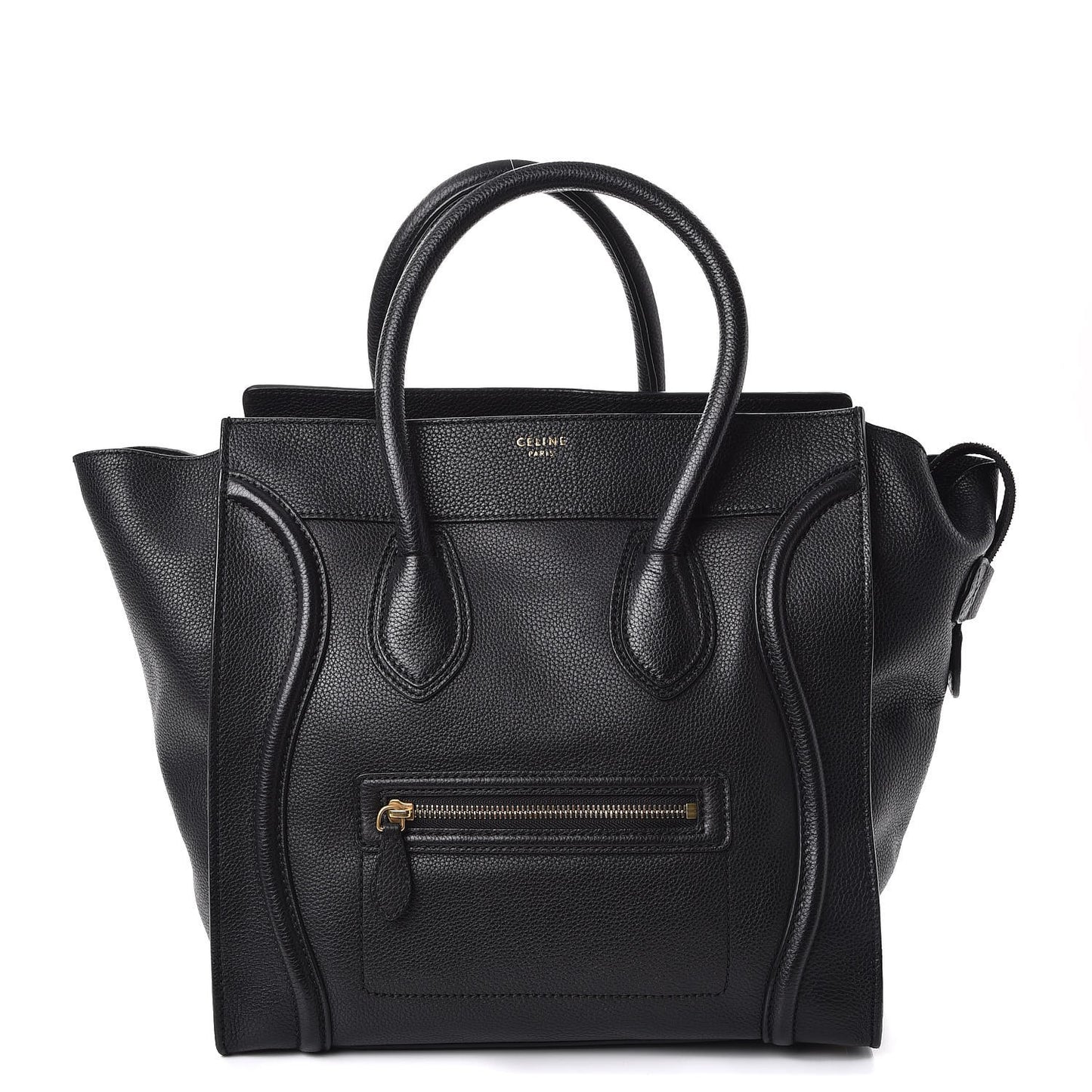 Drummed Calfskin Mini Luggage Black