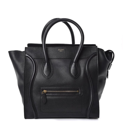 Celine Drummed Calfskin Mini Luggage Black 1 of 11