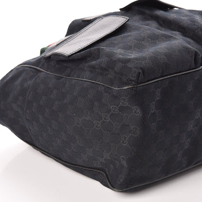 Gucci GG Monogram Medium Web Handle Double Pocket Tote Black 10 of 16