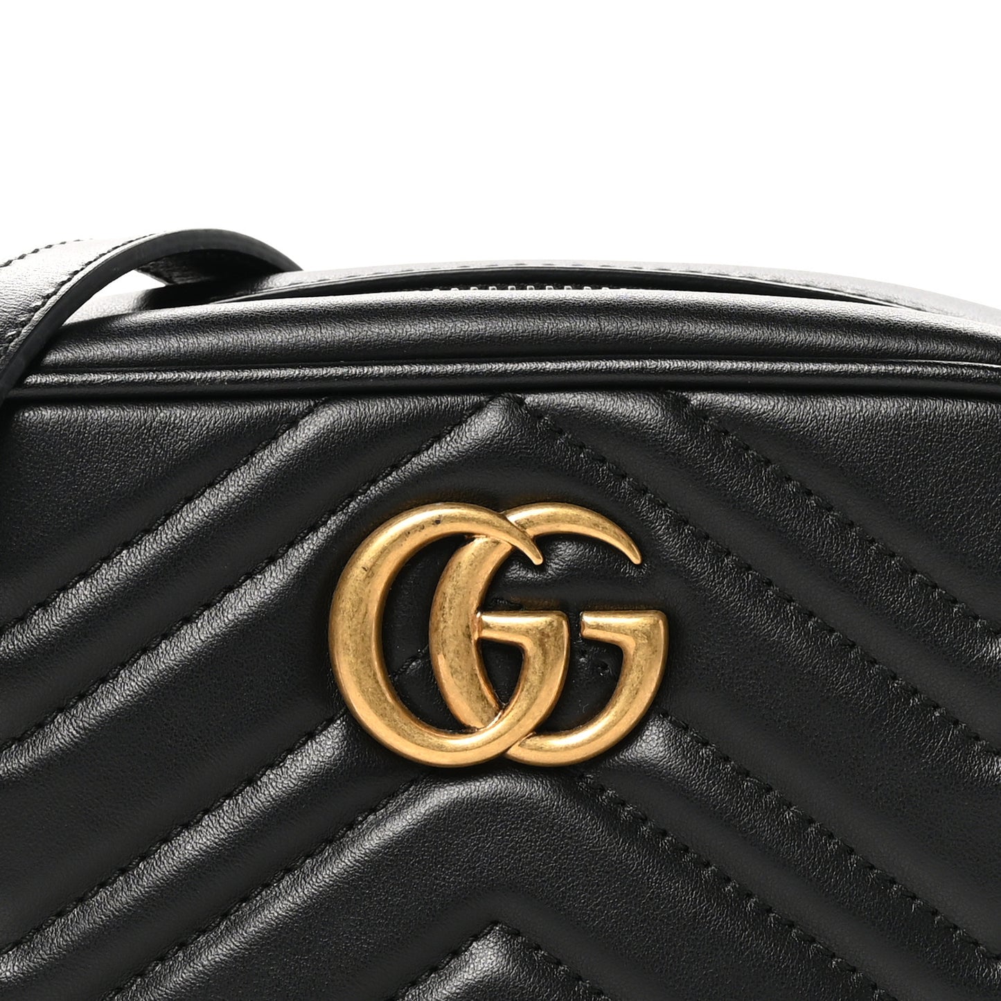 Calfskin Matelasse Mini GG Marmont Chain Shoulder Bag Black