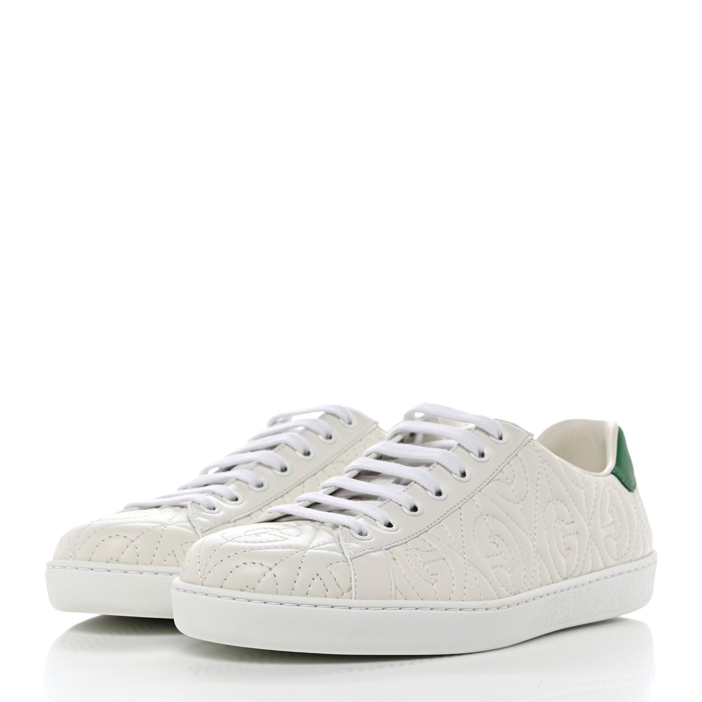 Nappa G Rhombus Mens Ace Sneakers Great 6.5 White Green