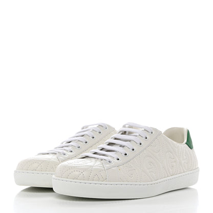 Gucci Nappa G Rhombus Mens Ace Sneakers Great 6.5 White Green 3 of 9