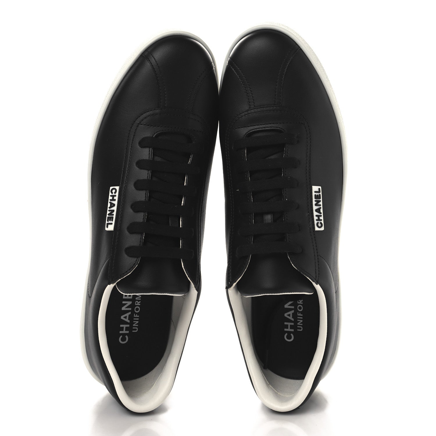 Chanel Calfskin CC Mens Sneakers 44 Black 2 of 9