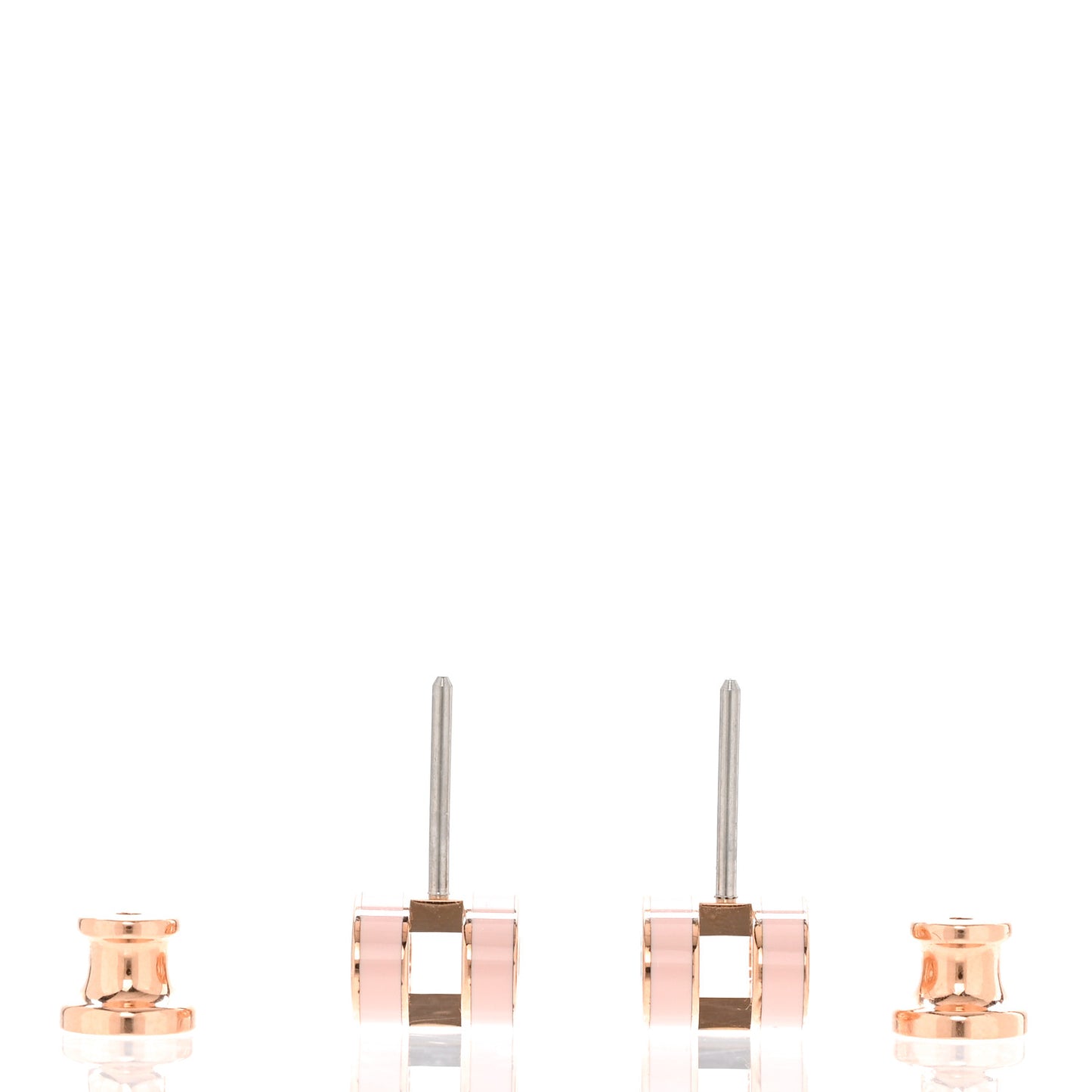 Rose Gold Lacquered Mini Pop H Earrings Rose Dragee
