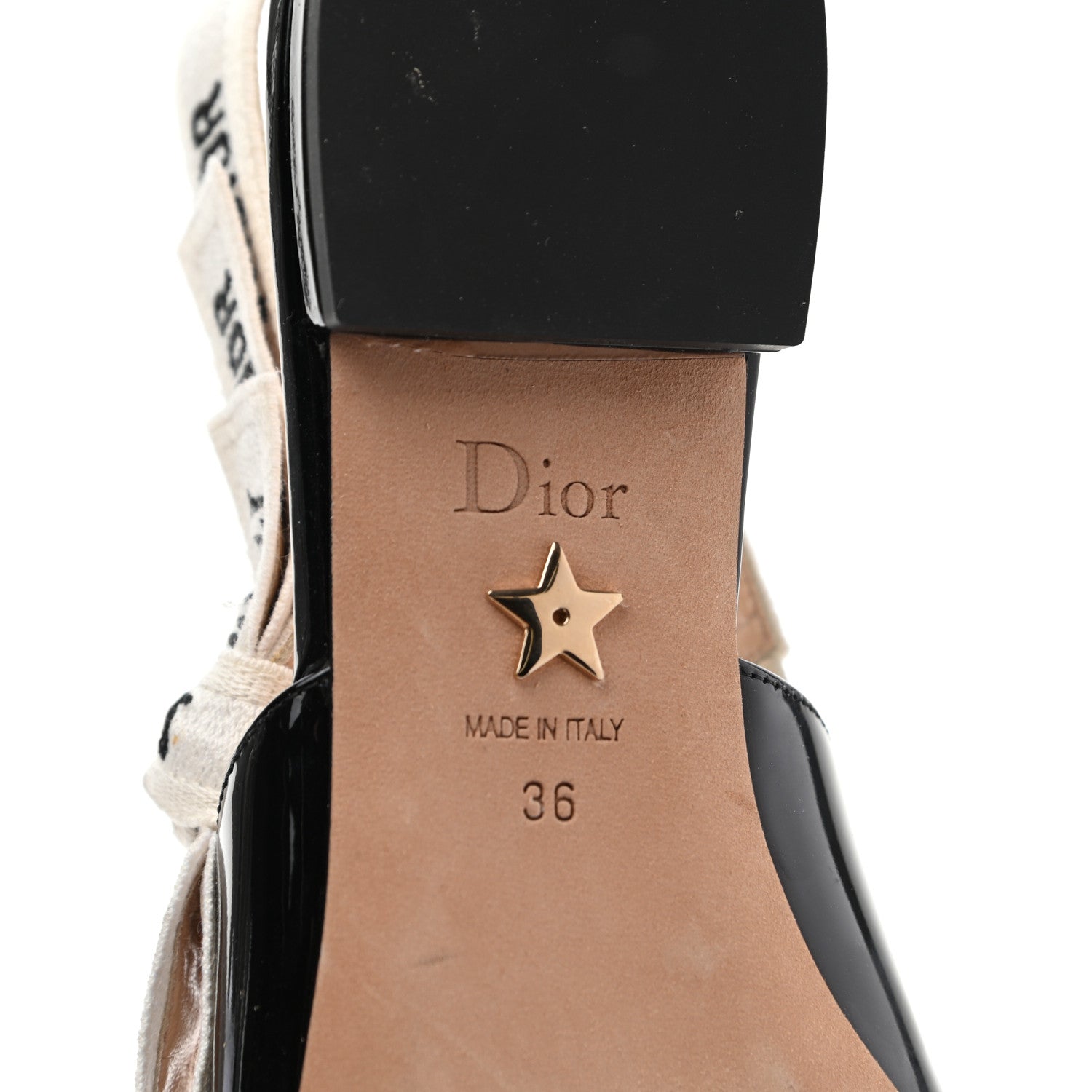 Christian Dior Patent Ribbon J'Adior Slingback Ballet Flats 36 Black 6 of 9