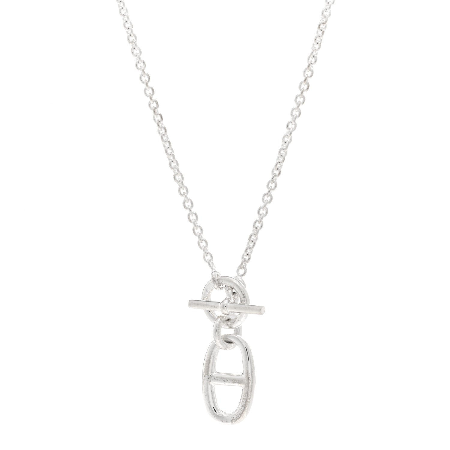Hermes Sterling Silver Amulette Chaine d'Ancre Necklace 1 of 5