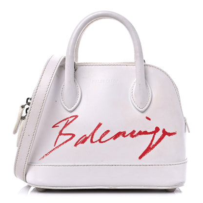 Balenciaga Calfskin Lipstick Logo XXS Ville Top Handle Bag White 1 of 11