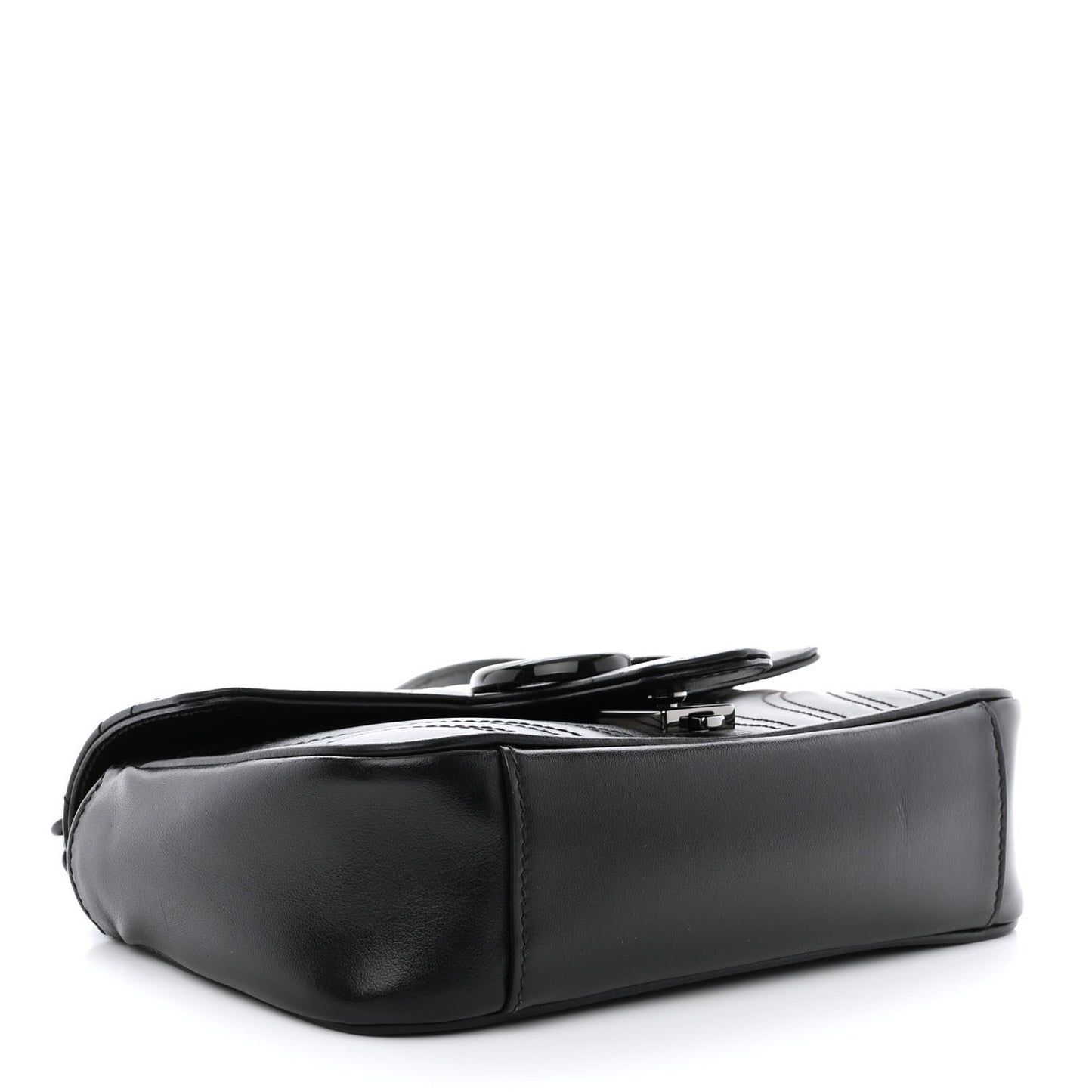 Calfskin Matelasse Monochrome Mini GG Marmont Shoulder Bag Black