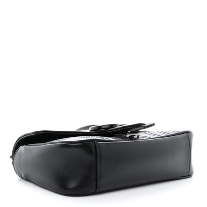 Gucci Calfskin Matelasse Monochrome Mini GG Marmont Shoulder Bag Black 4 of 11