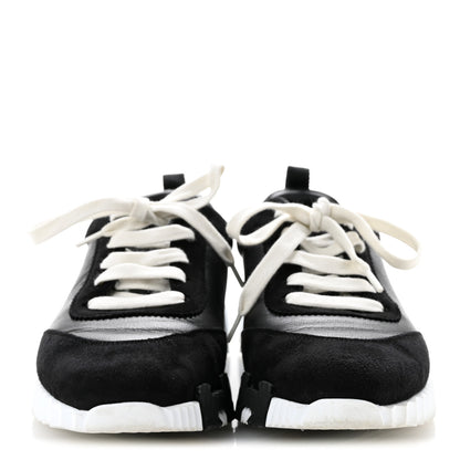 Hermes Goatskin Suede Goatskin Bouncing Sneakers 37.5 Black 3 of 12