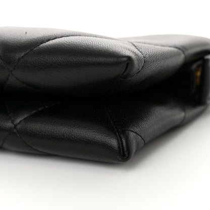 Chanel Shiny Goatskin Quilted Small Chanel 19 Pouch With Handle Black 10 of 10