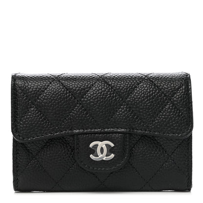 Chanel Caviar Quilted Flap Card Holder Wallet Black 1 of 9