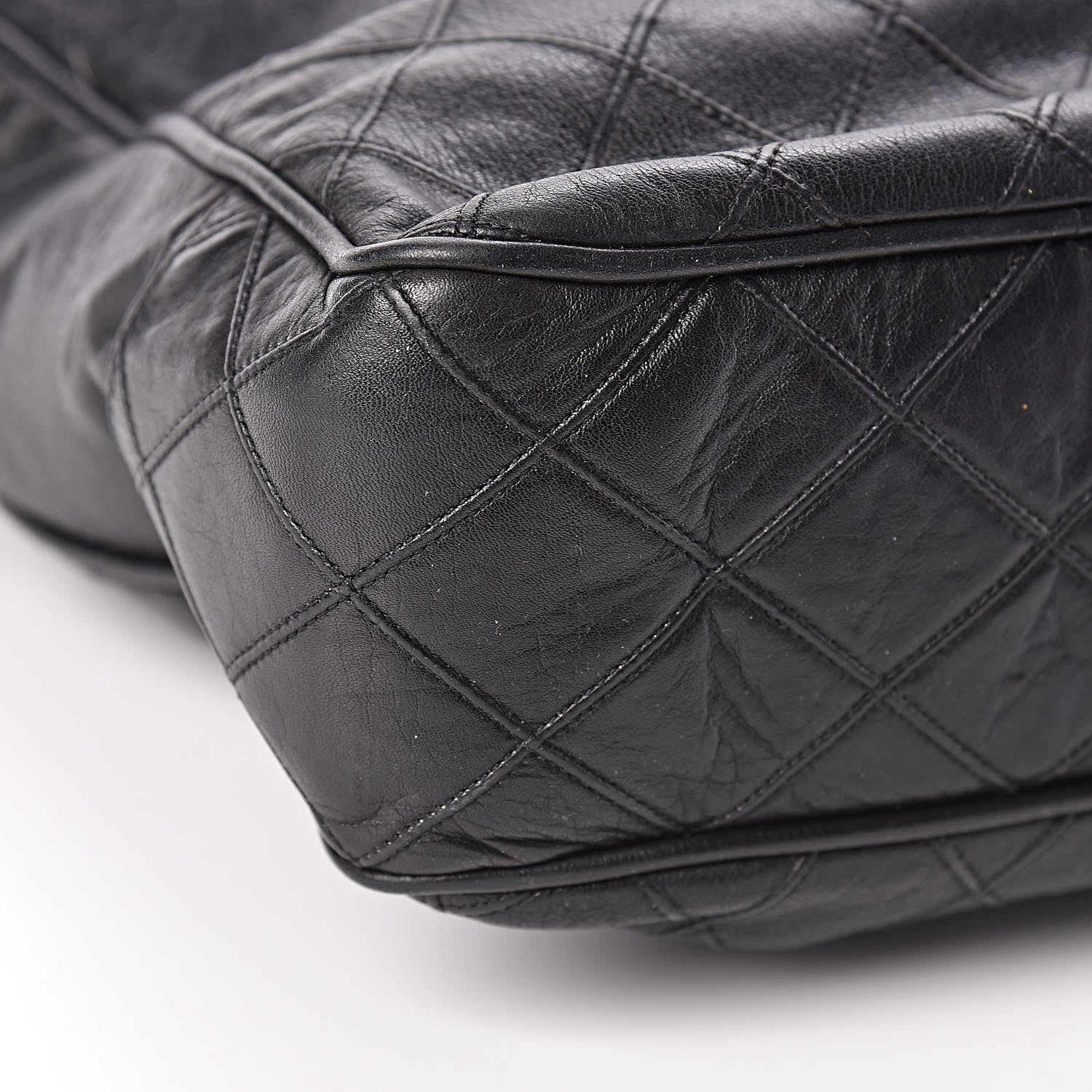 Chanel Lambskin Stitched Shopper Tote Black 13 of 14