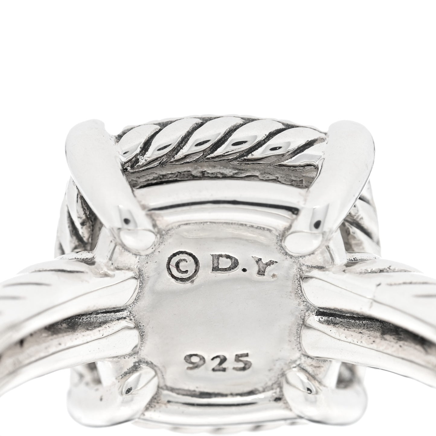 Sterling Silver Diamond Black Onyx 9mm Chatelaine Pave Bezel Ring 51 5.75