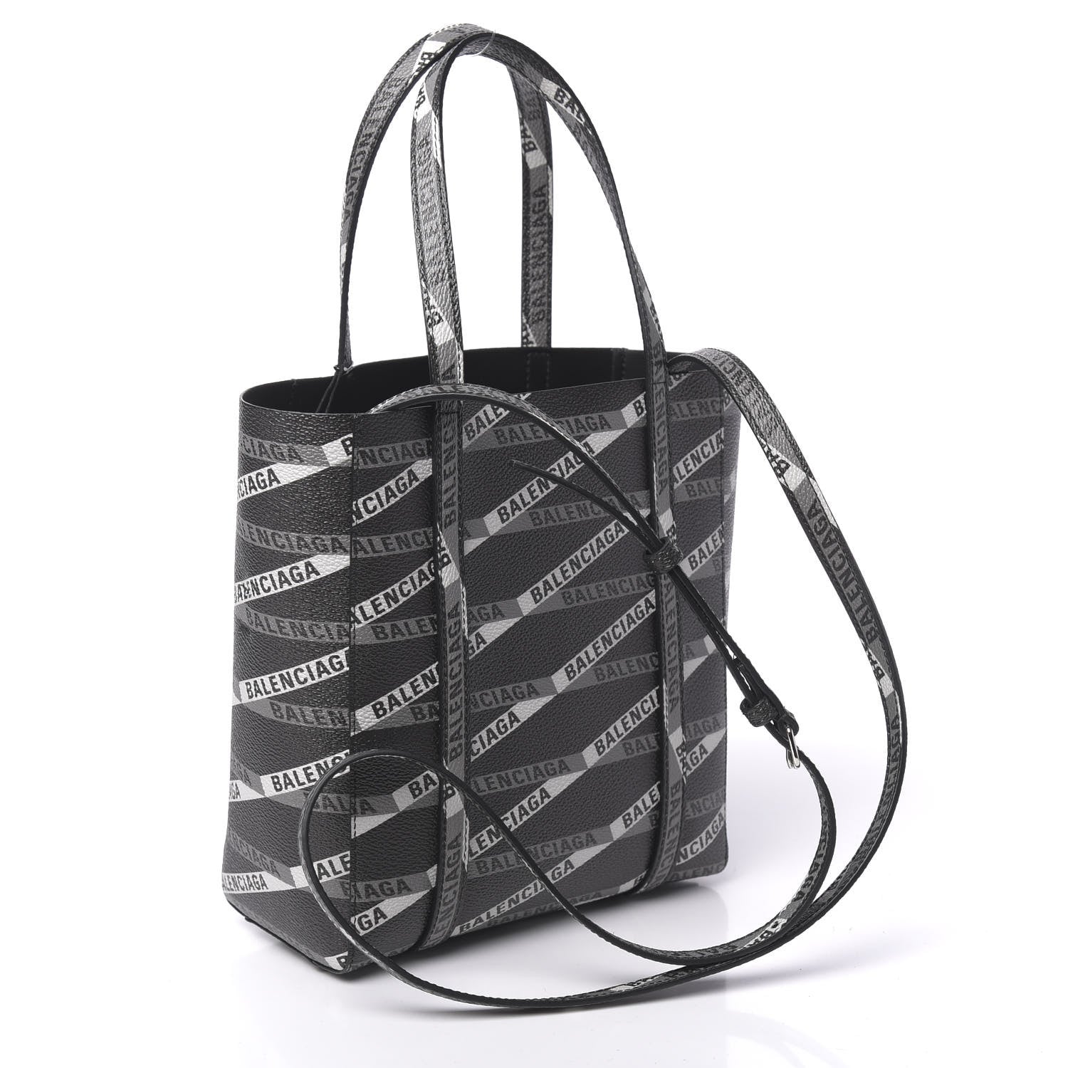 Balenciaga Coated Canvas Losange Monogram XXS Tote Black Grey 4 of 9