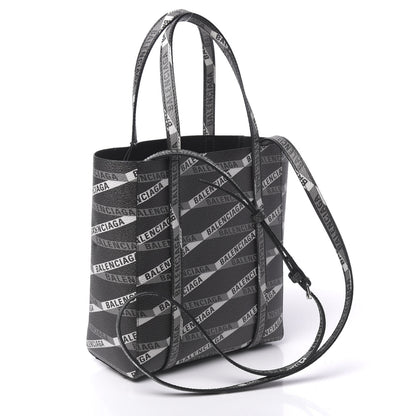 Balenciaga Coated Canvas Losange Monogram XXS Tote Black Grey 4 of 9