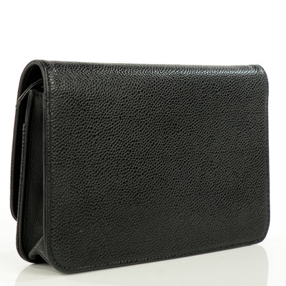Chanel Caviar Timeless CC Wallet on Chain WOC Black 3 of 9