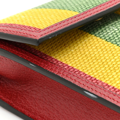 Gucci Canvas Marley Stripe Script Logo Mini Gucci 100 Crossbody Bag Red 10 of 12