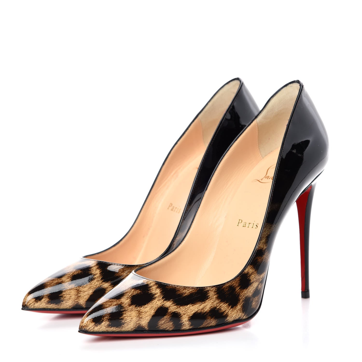 Christian Louboutin Patent Degrade Leopard Pigalle Follies 100 Pumps 39 Leopard Black 3 of 7