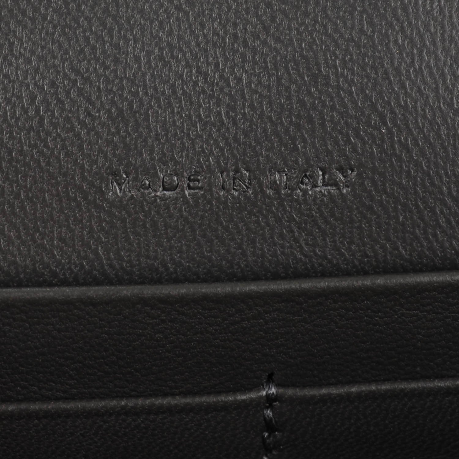 Saint Laurent Calfskin Crocodile Embossed Monogram Chain Wallet Dark Anthracite 7 of 8