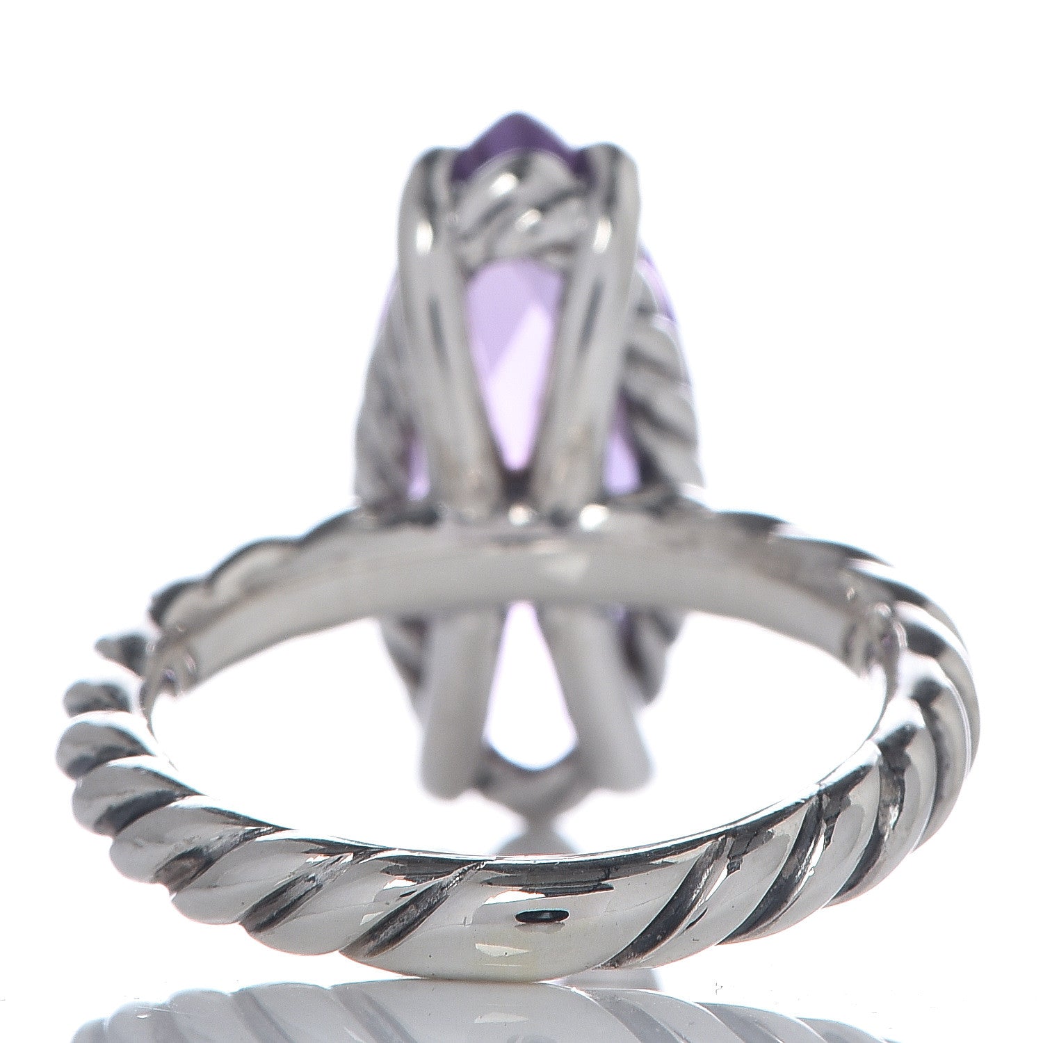 David Yurman Sterling Silver Amethyst Marquise Ring 49 5 4 of 6
