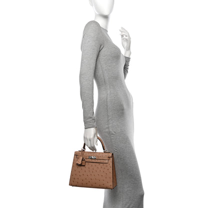 Hermes Ostrich Kelly Sellier 25 Chai 2 of 12
