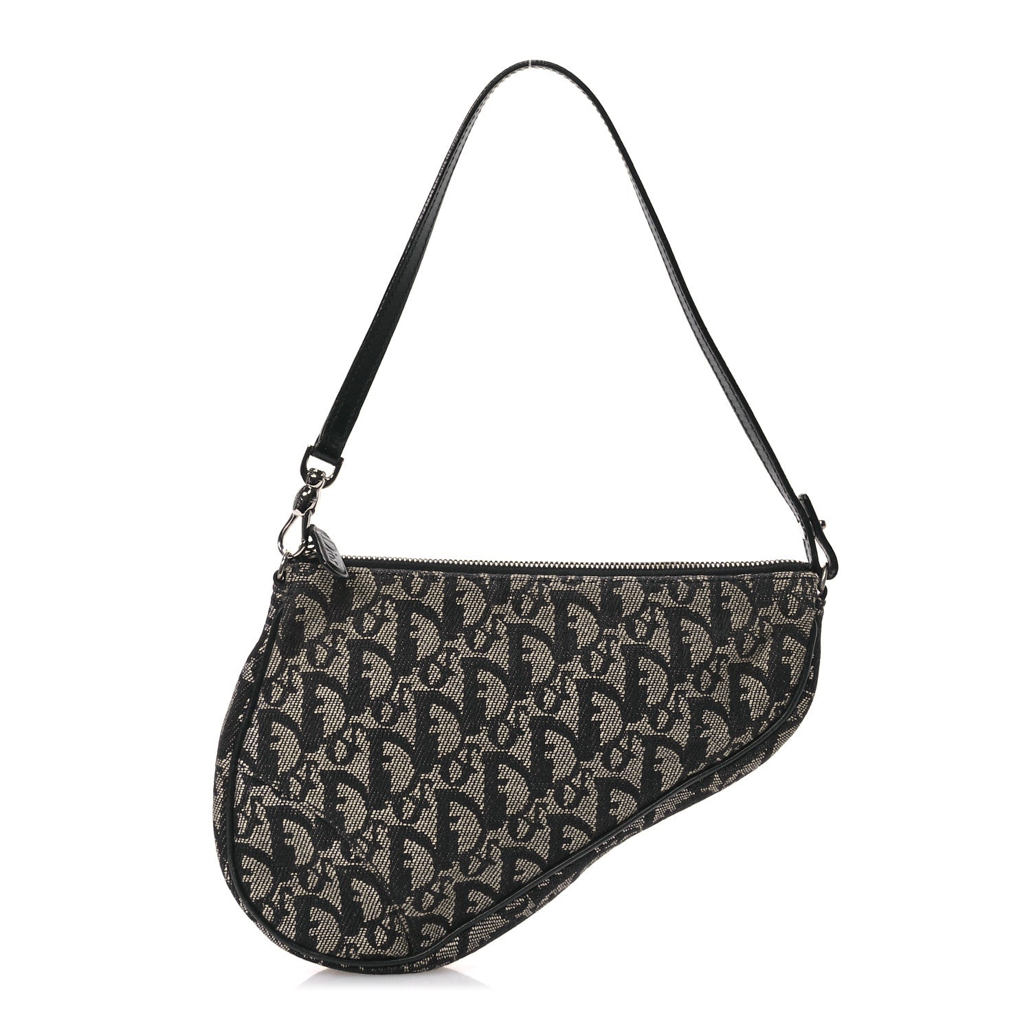 Christian Dior Monogram Mini Saddle Pochette Black 1 of 11