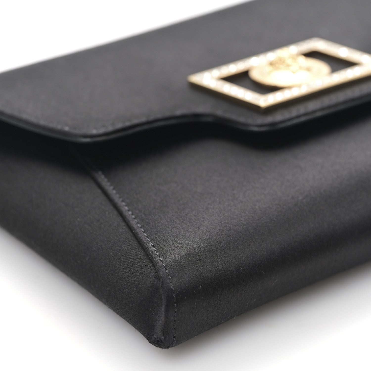 Versace Satin Crystal La Medusa Pouch On Chain Black 7 of 8