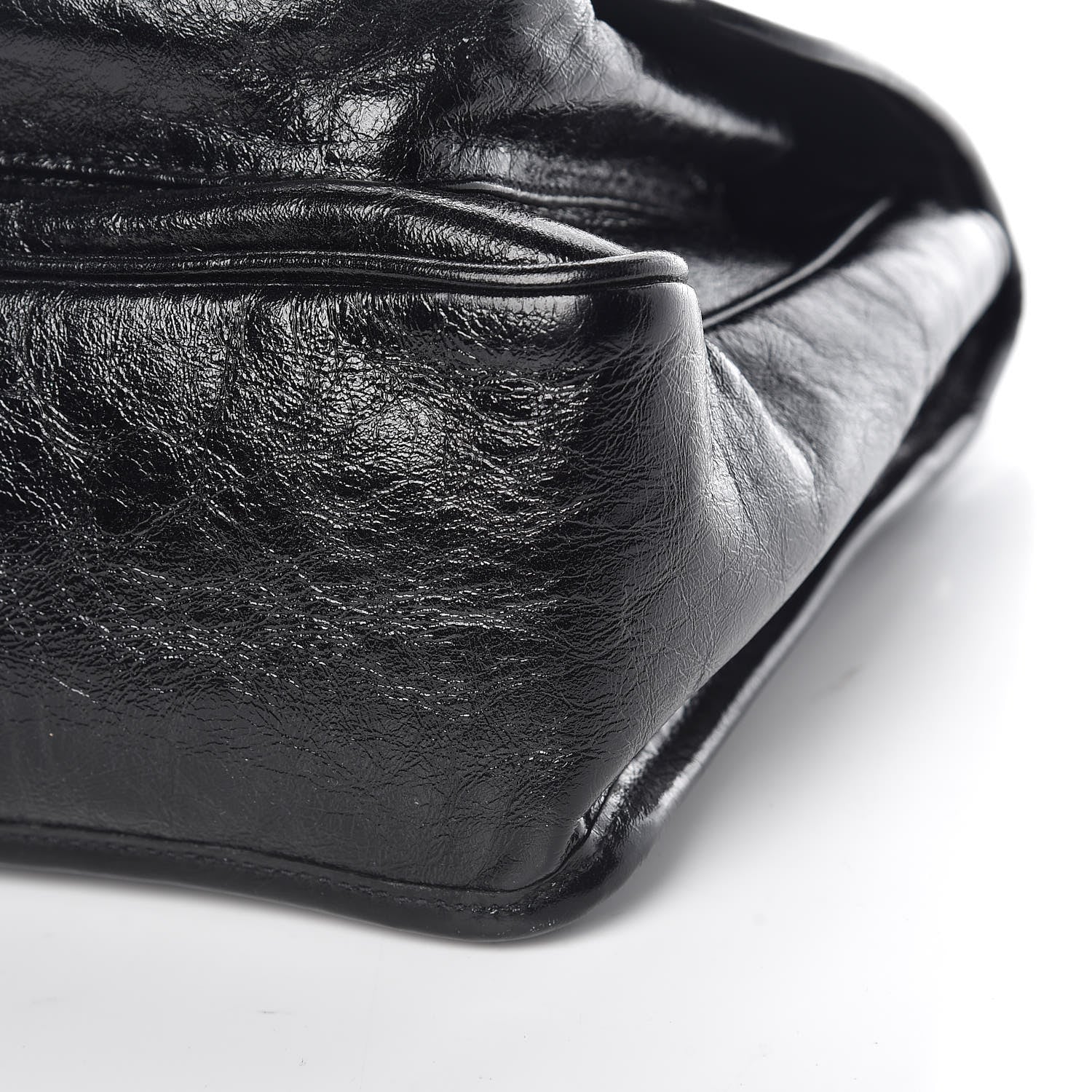 Saint Laurent Crinkled Calfskin Matelasse Monogram Medium Niki Chain Satchel Black 12 of 12