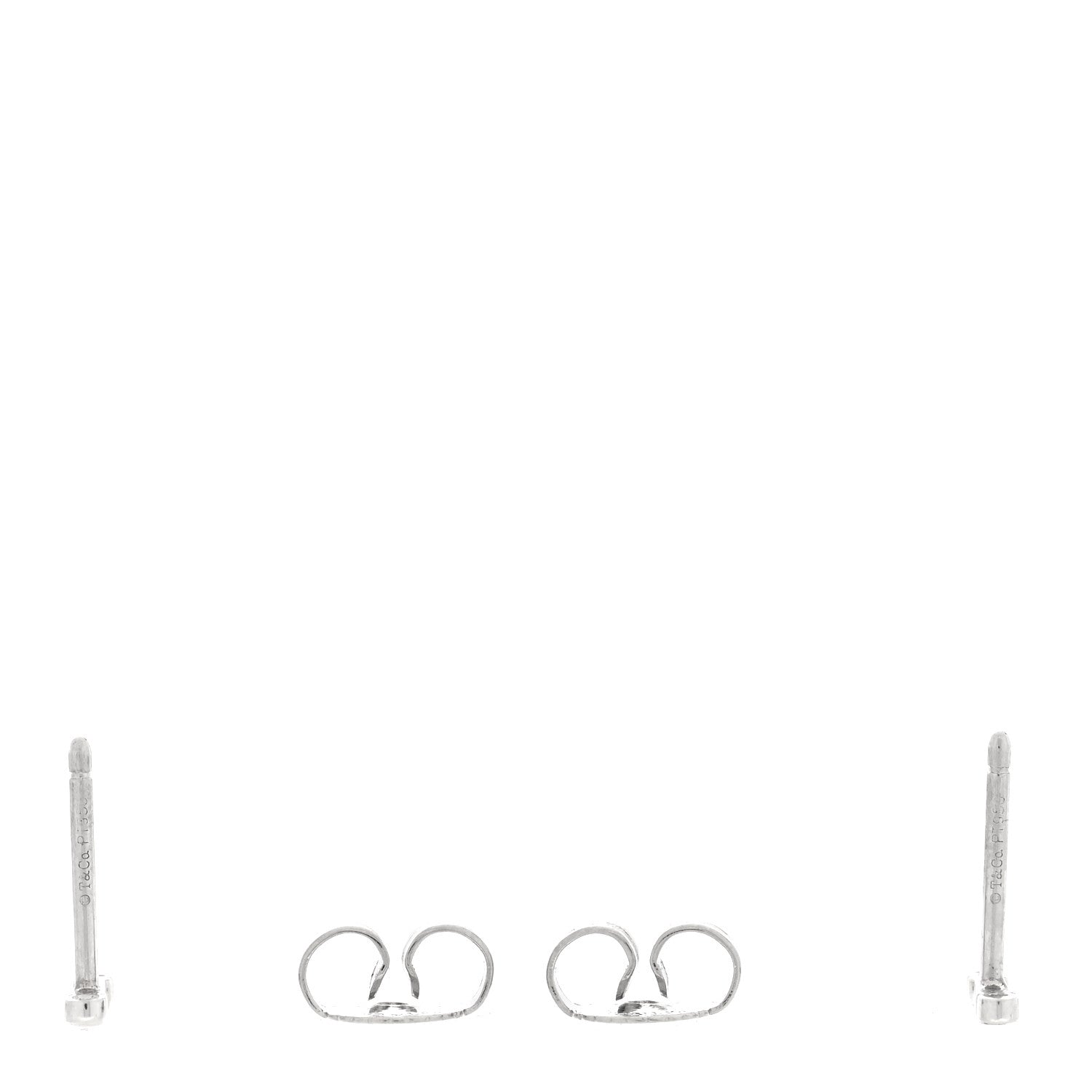 Tiffany Platinum Diamond Fleur de Lis Key Bar Earrings 3 of 5