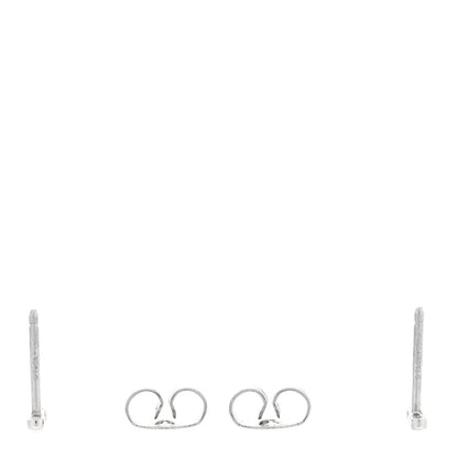 Tiffany Platinum Diamond Fleur de Lis Key Bar Earrings 3 of 5