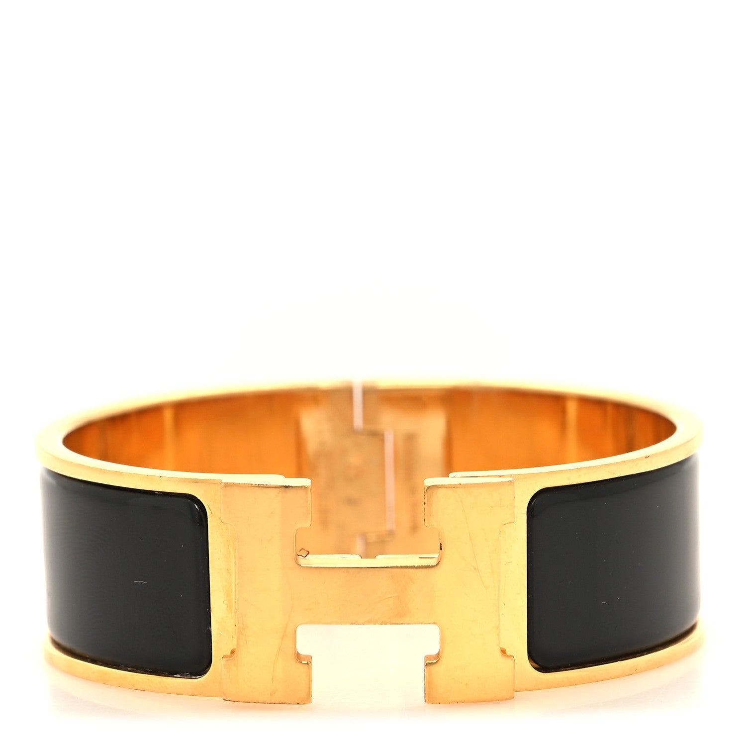 Hermes Enamel Wide Clic Clac H Bracelet PM Black 1 of 3