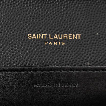 Saint Laurent Grain De Poudre Monogram Cassandra Chain Wallet Black 7 of 12