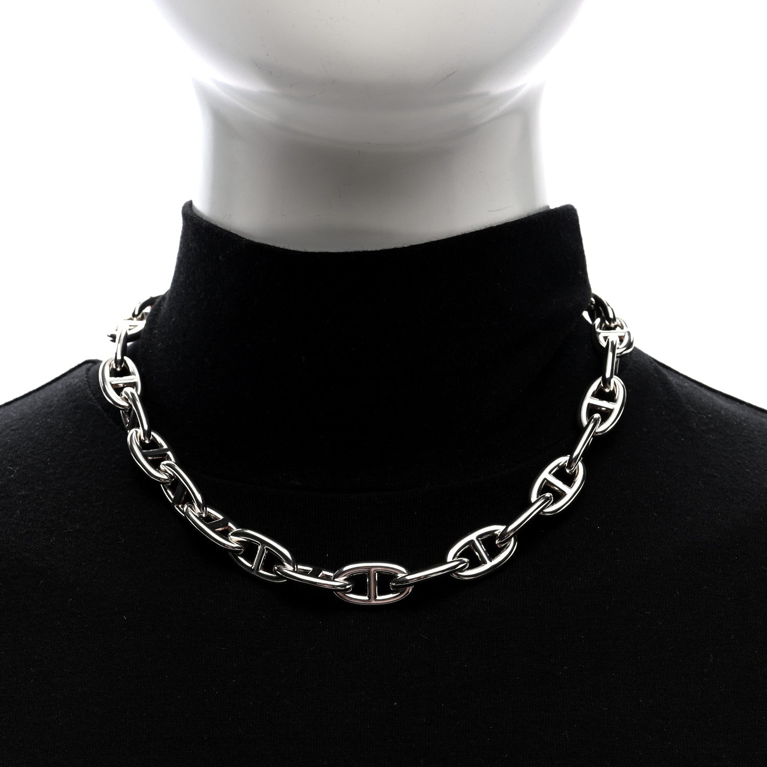 Hermes Sterling Silver Chaine D'Ancre Necklace PM 2 of 5