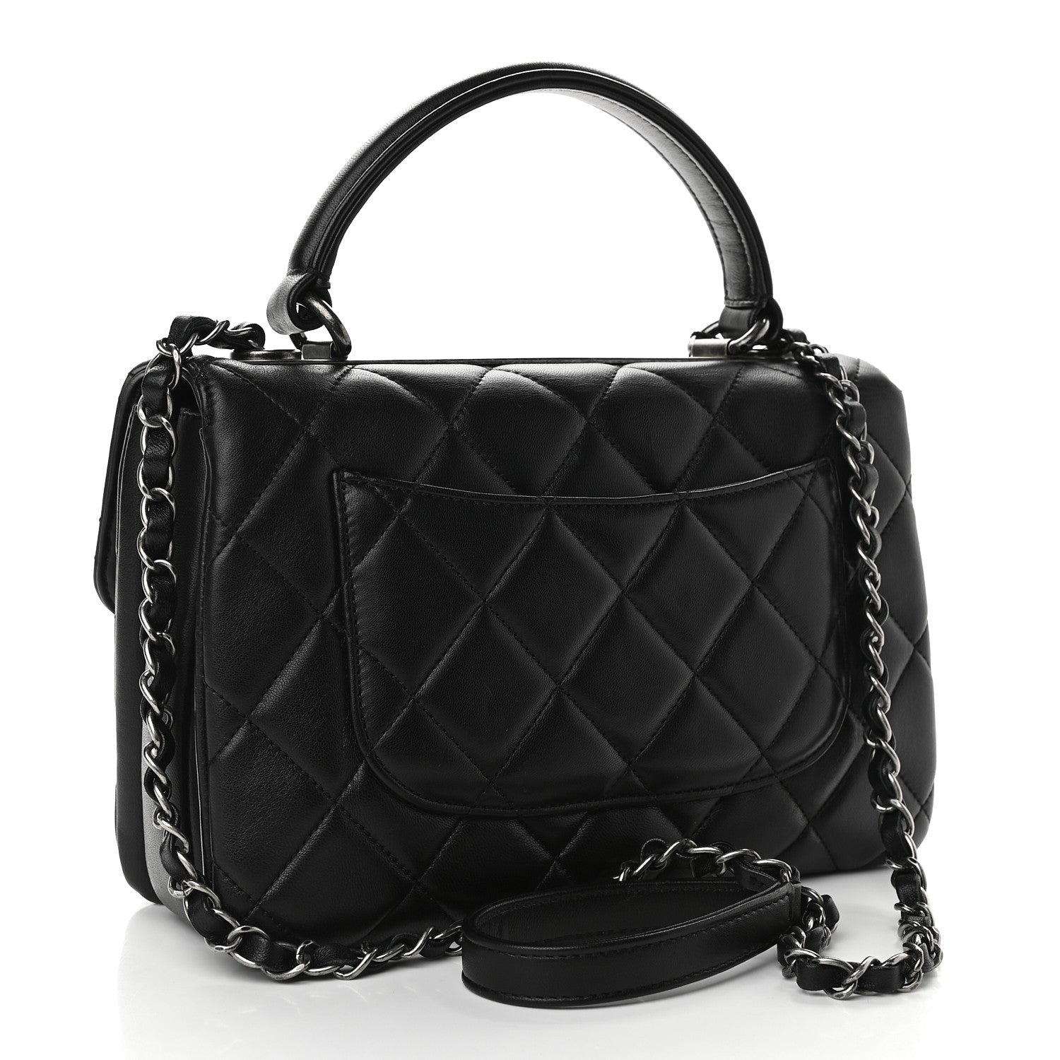 Chanel Lambskin Quilted Small Trendy CC Dual Handle Flap Bag Black 2 of 8