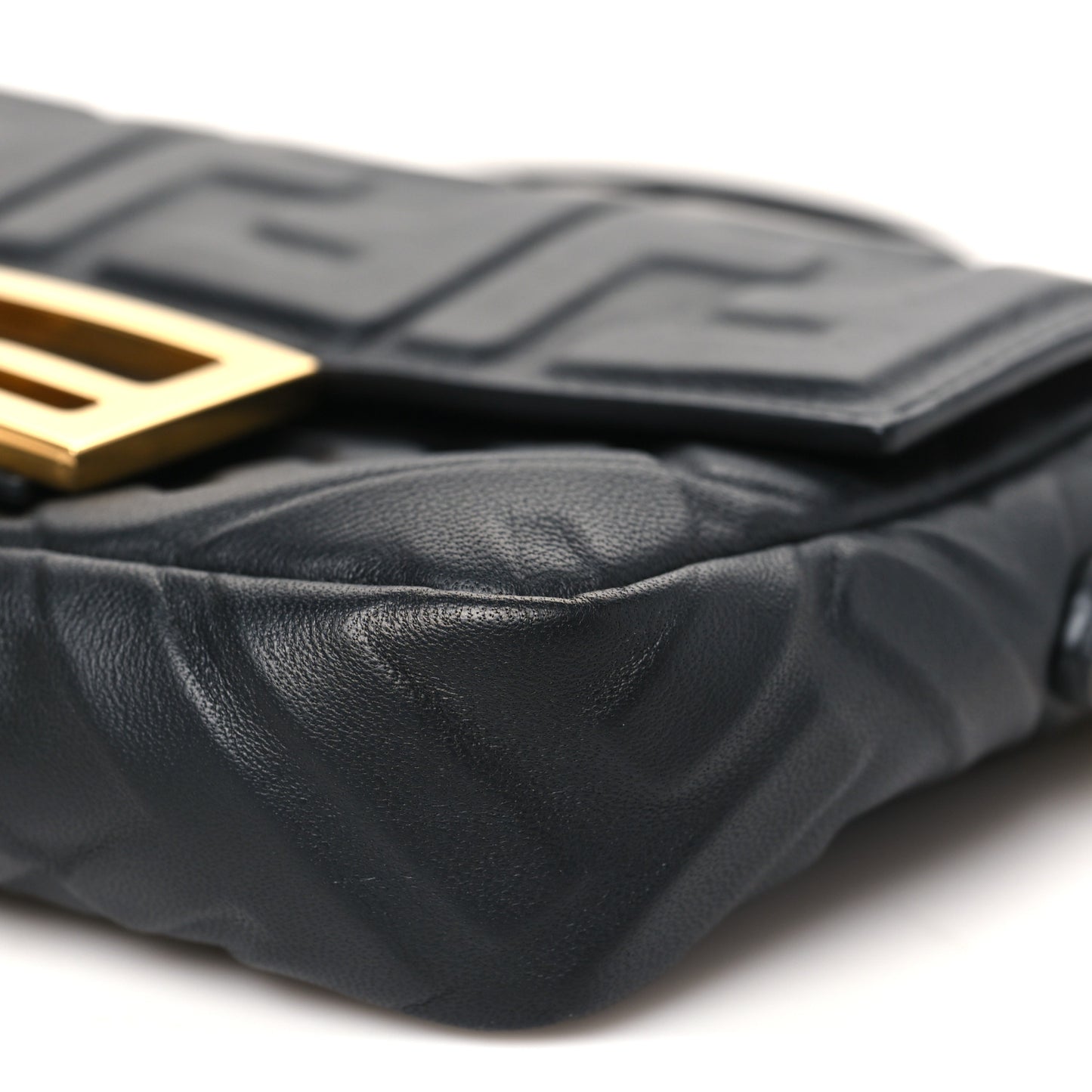 Nappa FF 1974 Embossed Mini Baguette Black