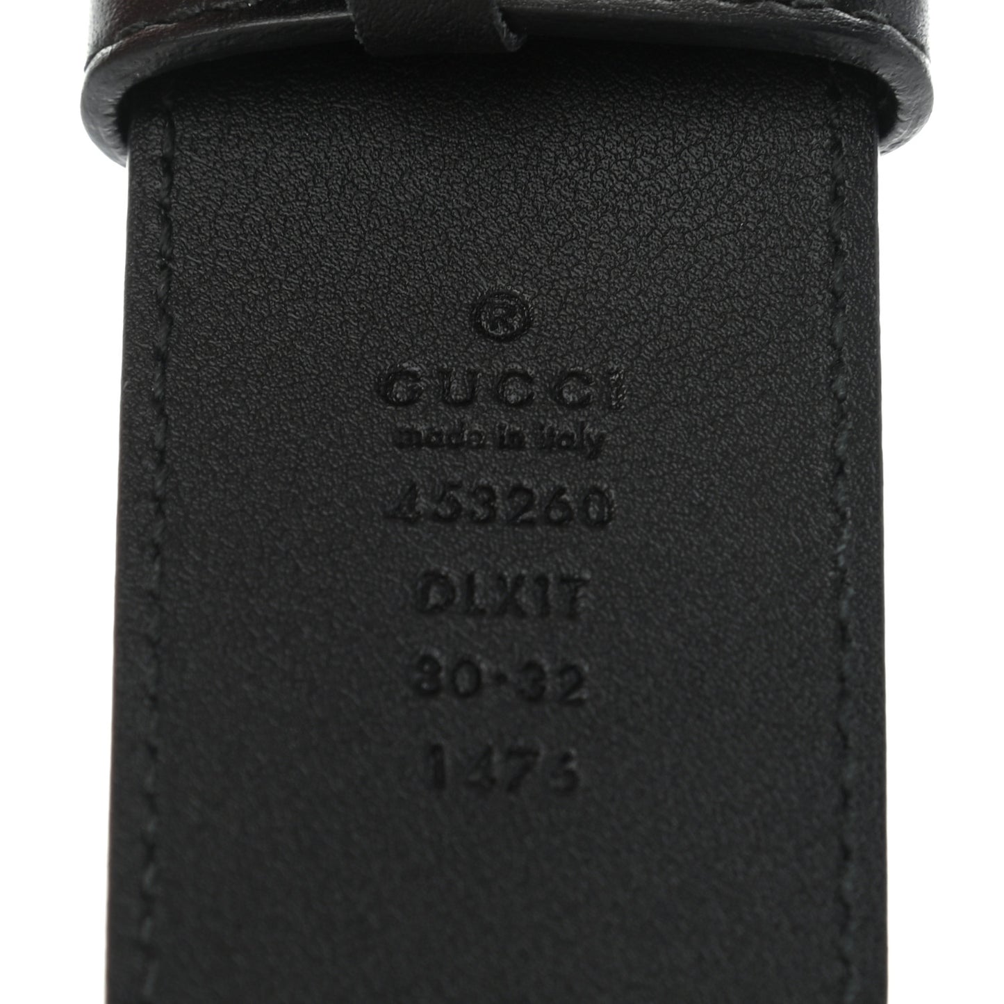 Moon Calfskin Pearl Double G 40mm Belt 80 32 Black Cream