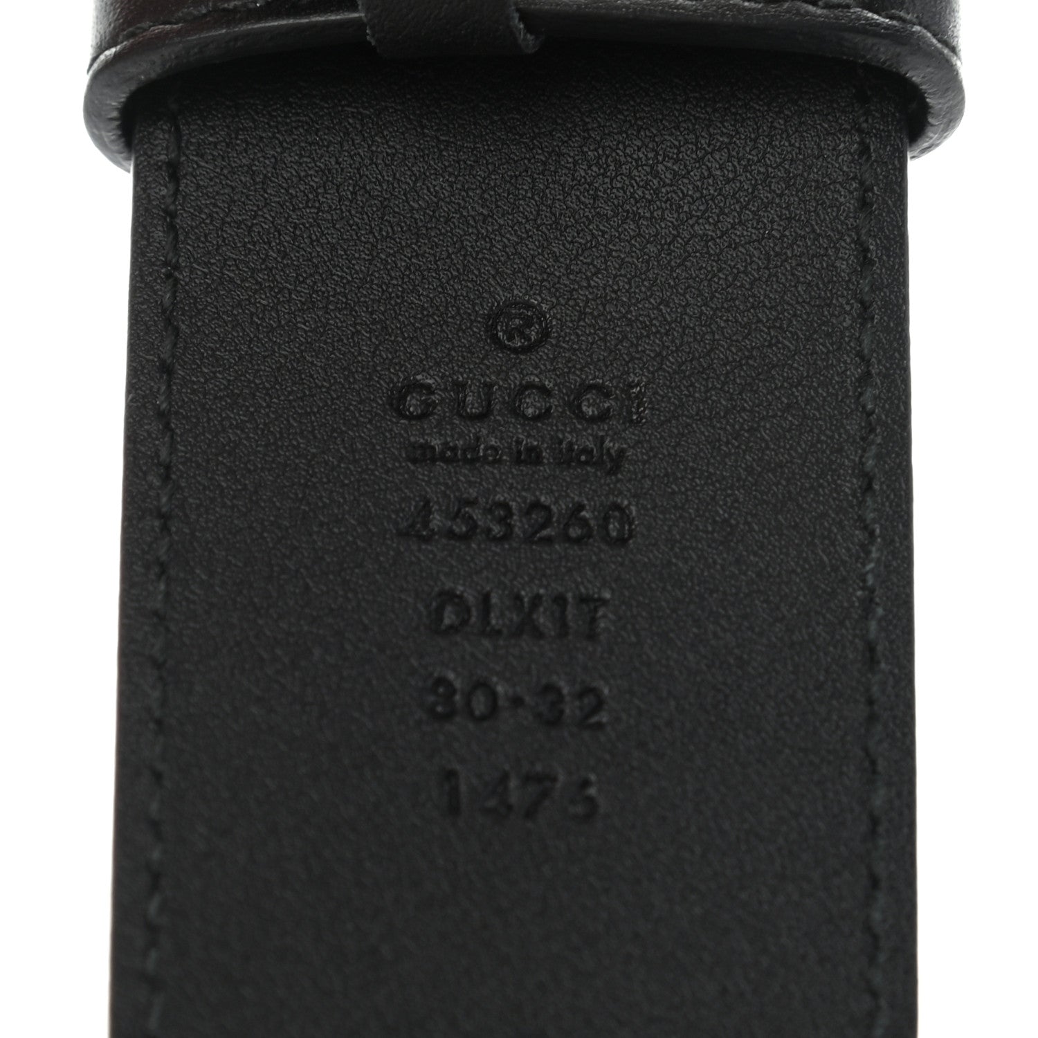 Gucci Moon Calfskin Pearl Double G 40mm Belt 80 32 Black Cream 6 of 8