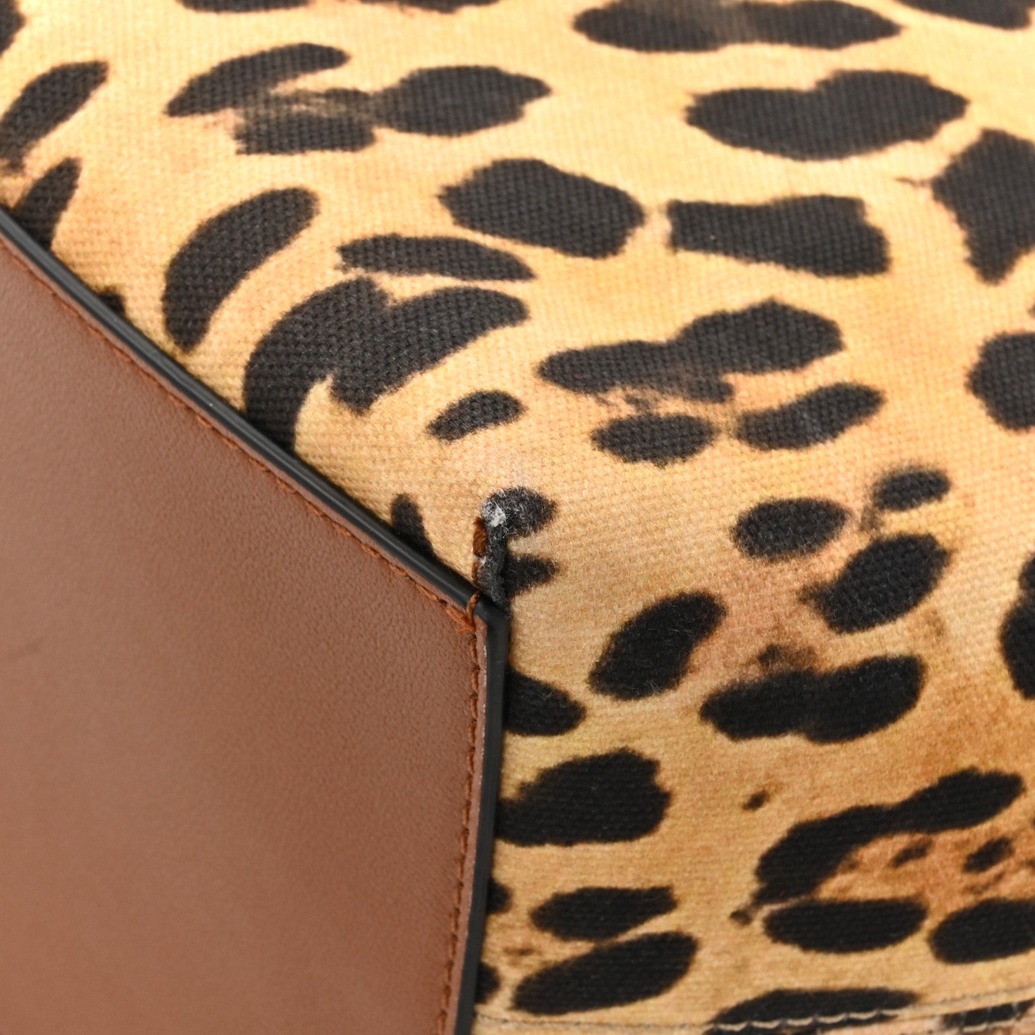 Valentino Garavani Canvas Nappa Leopard Print Rockstud Tote Brown 10 of 13