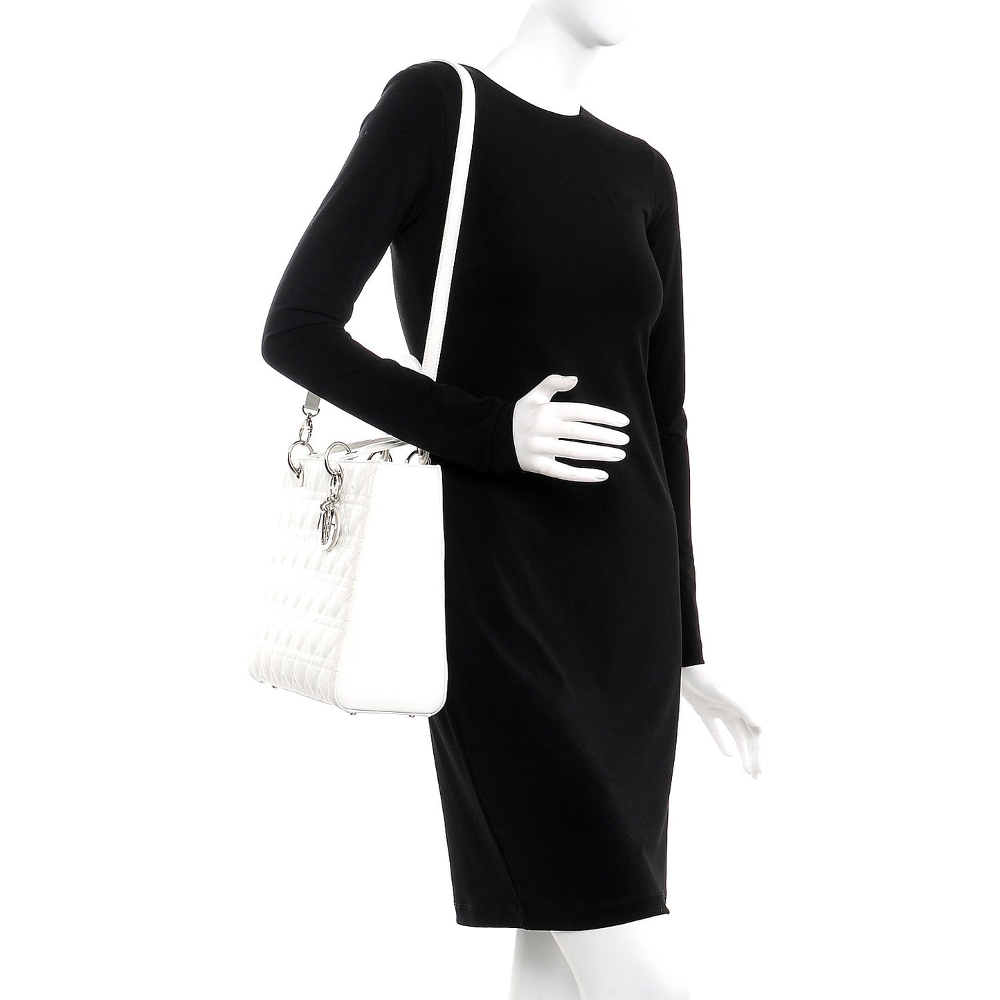 Patent Cannage Large Lady Dior White