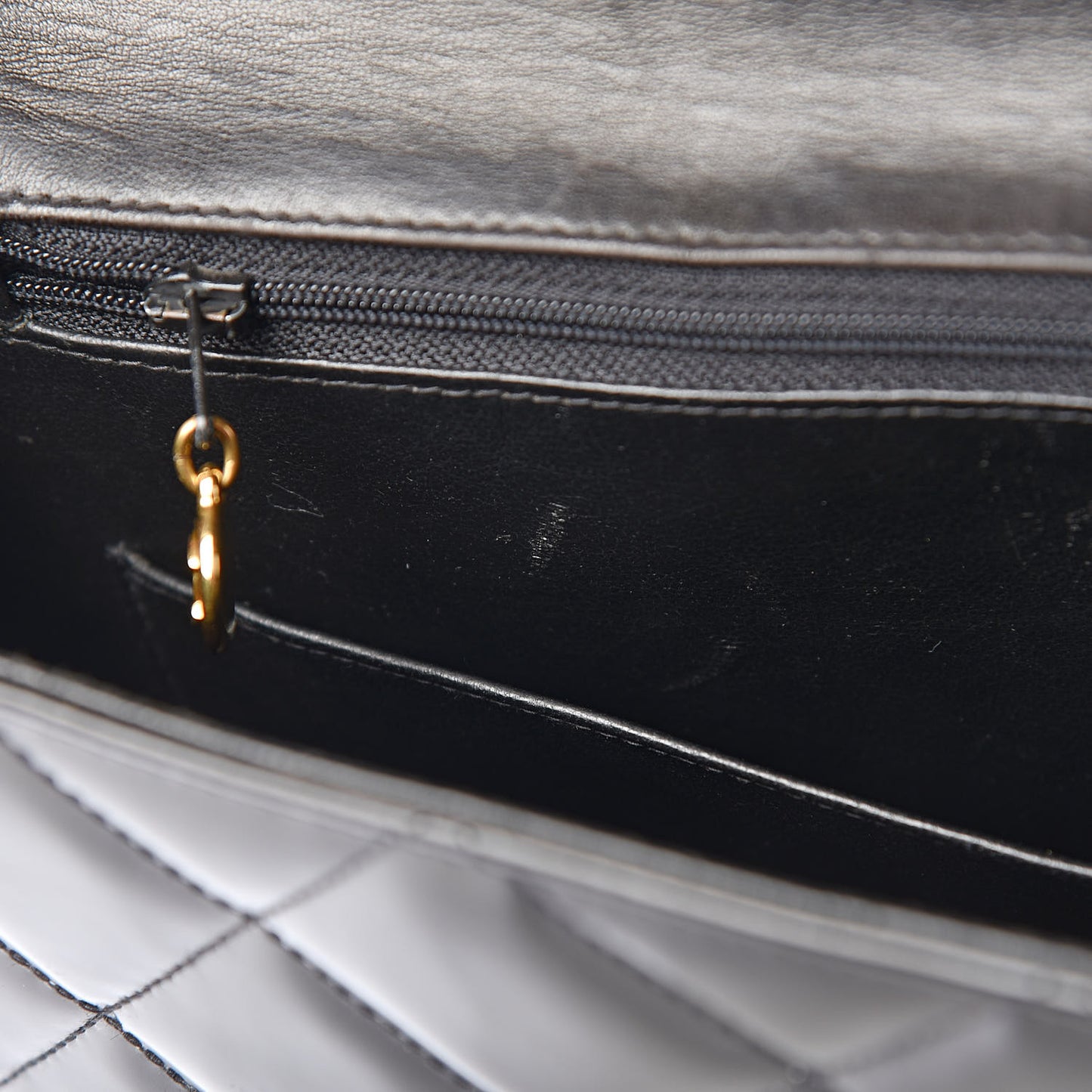 Patent Quilted Briefcase Laptop Bag Black