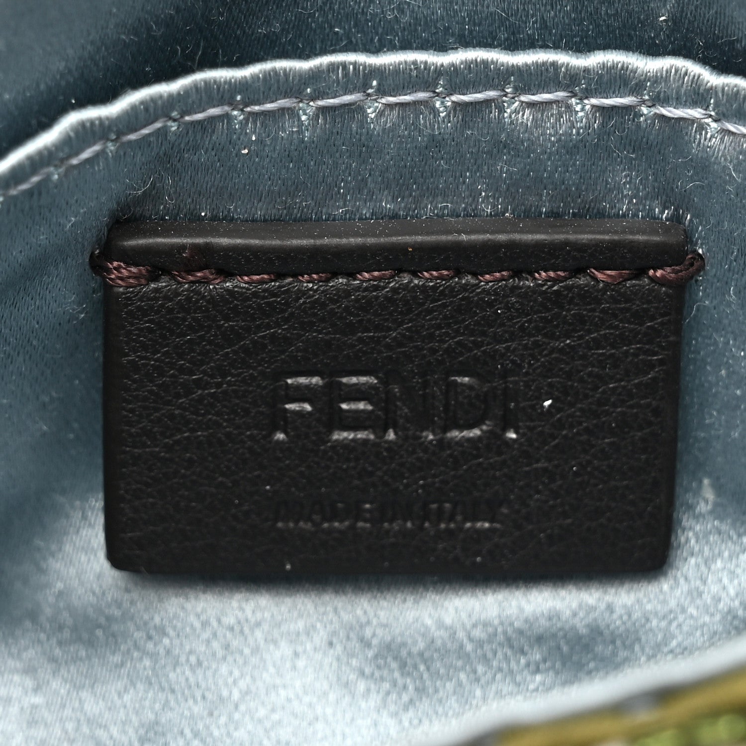 Fendi Sequin Paillettes Shiny Nappa Sex and the City Nano Maxi Buckle Baguette Charm Avocado 6 of 10