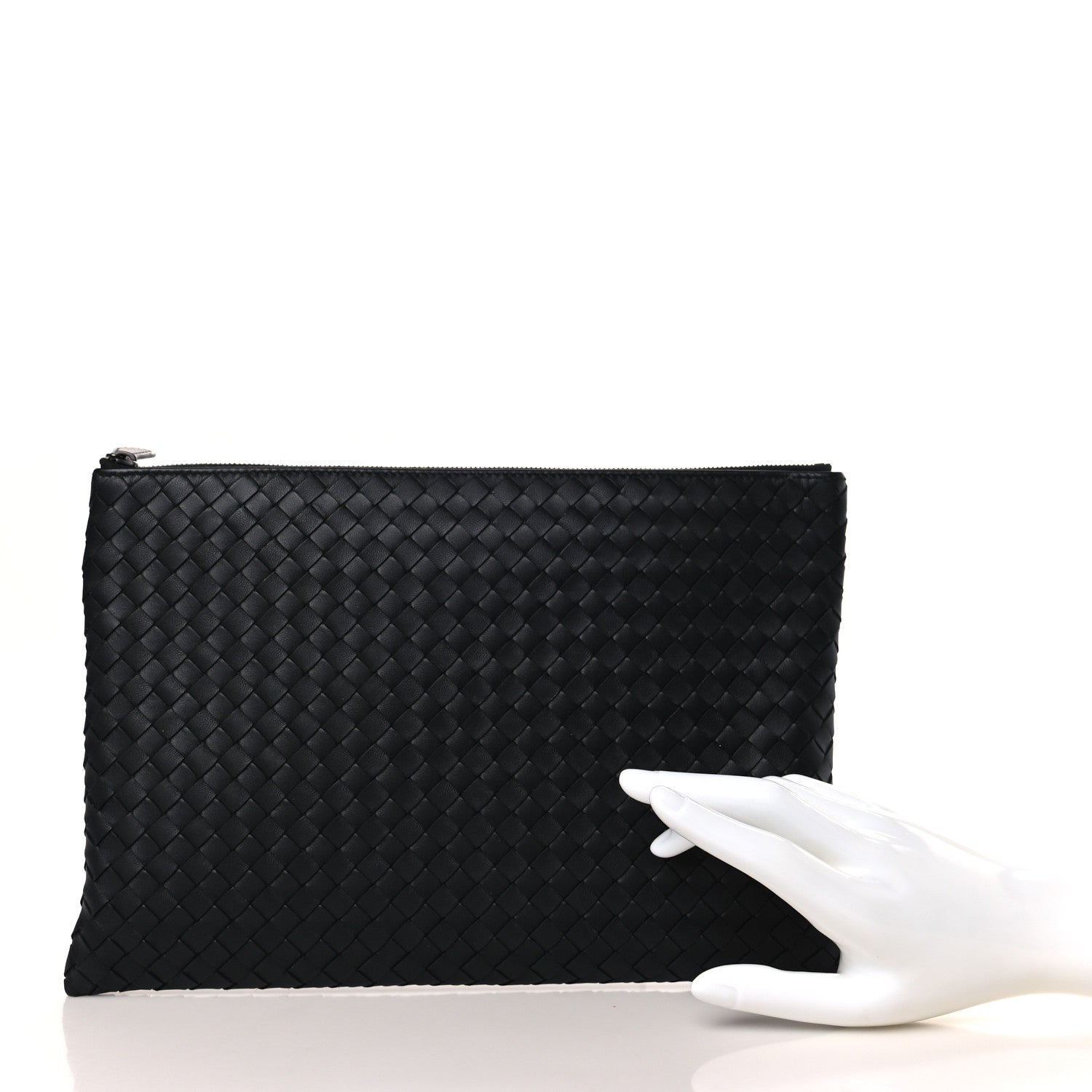 Bottega Veneta Nappa Intrecciato Medium Zip Pouch Black 2 of 9