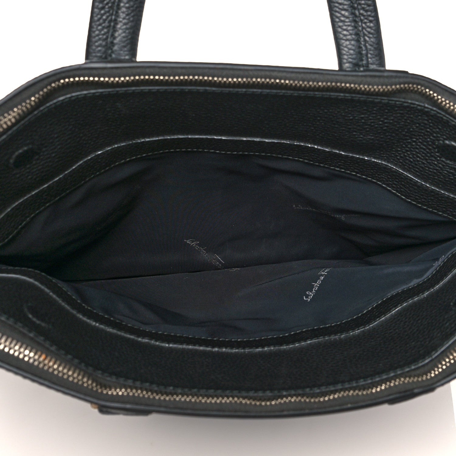Salvatore Ferragamo Calfskin Gancini Business Bag Black 6 of 10