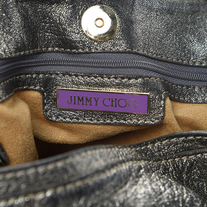 Jimmy Choo Metallic Calfskin Mahala Tote Pewter 6 of 17