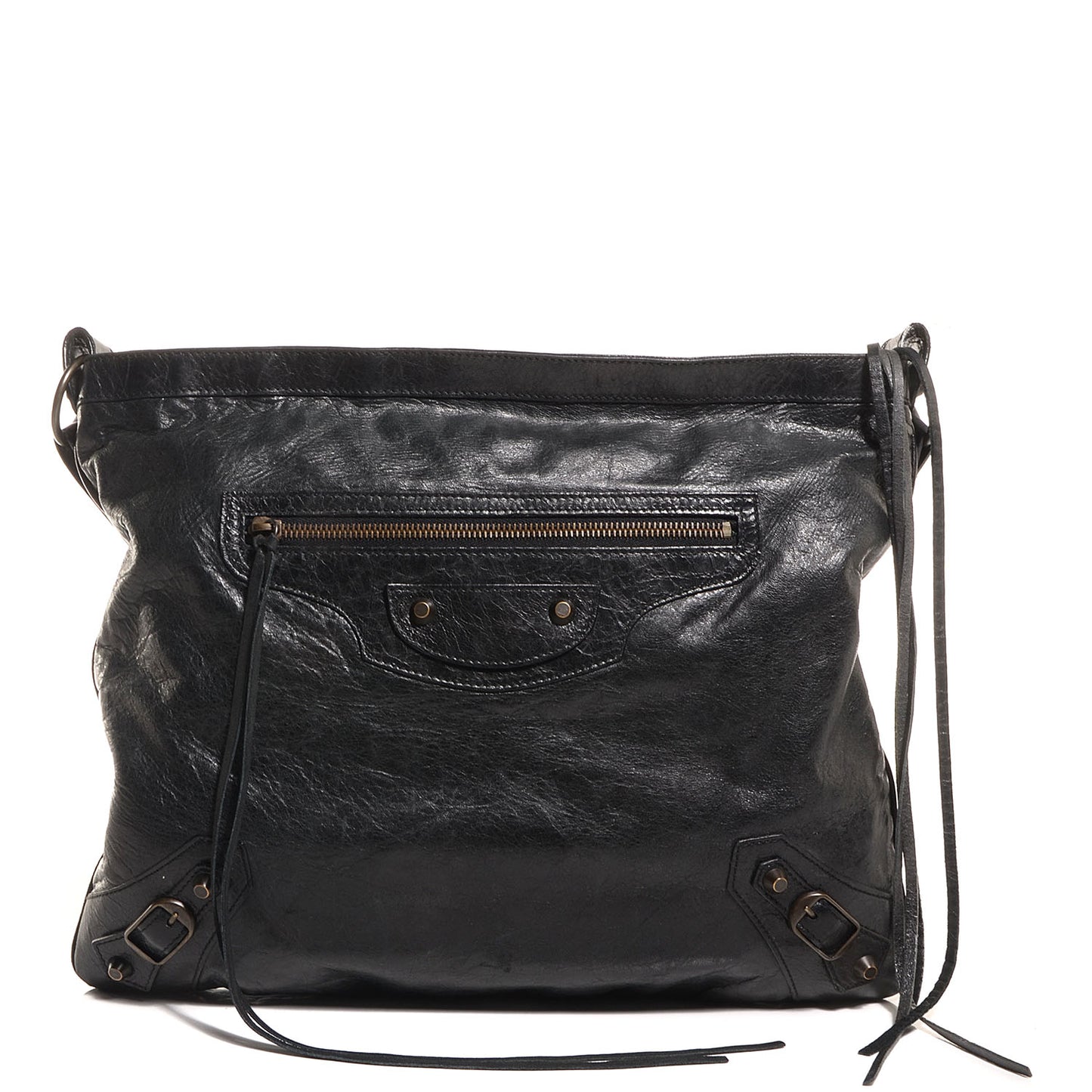 Chevre Classic Hardware Flat Messenger Black