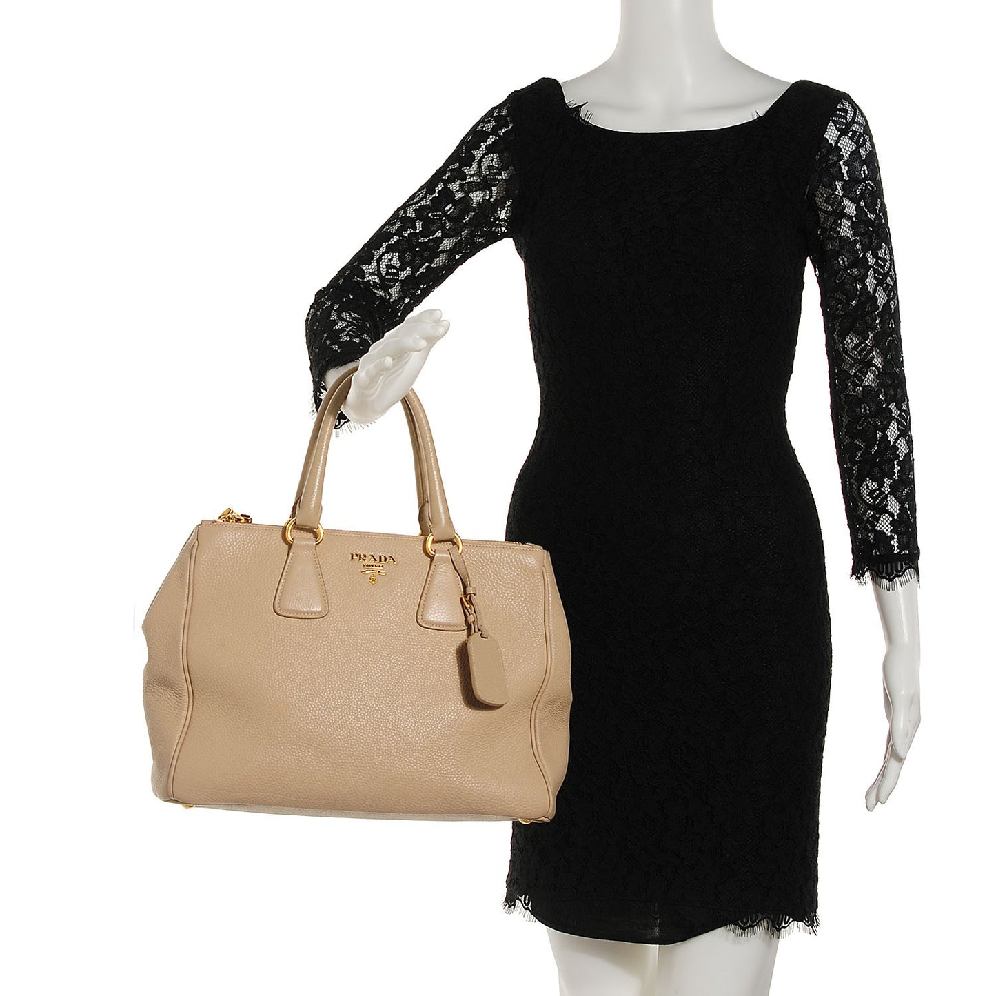 Vitello Daino Large Double Zip Tote Sabbia