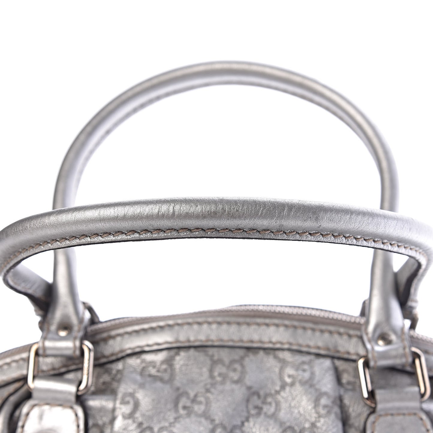 Metallic Guccissima Medium Sukey Boston Silver