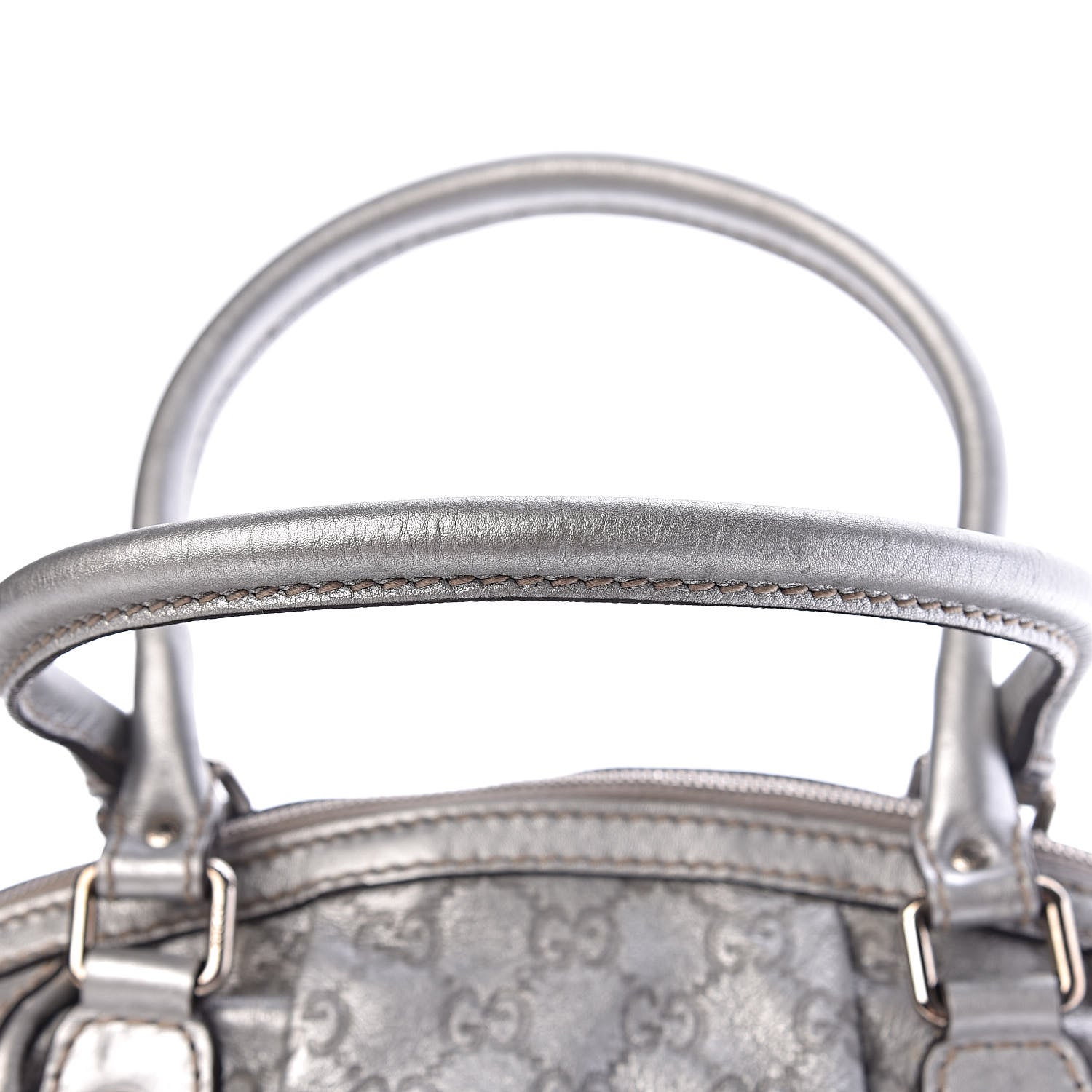 Gucci Metallic Guccissima Medium Sukey Boston Silver 15 of 15